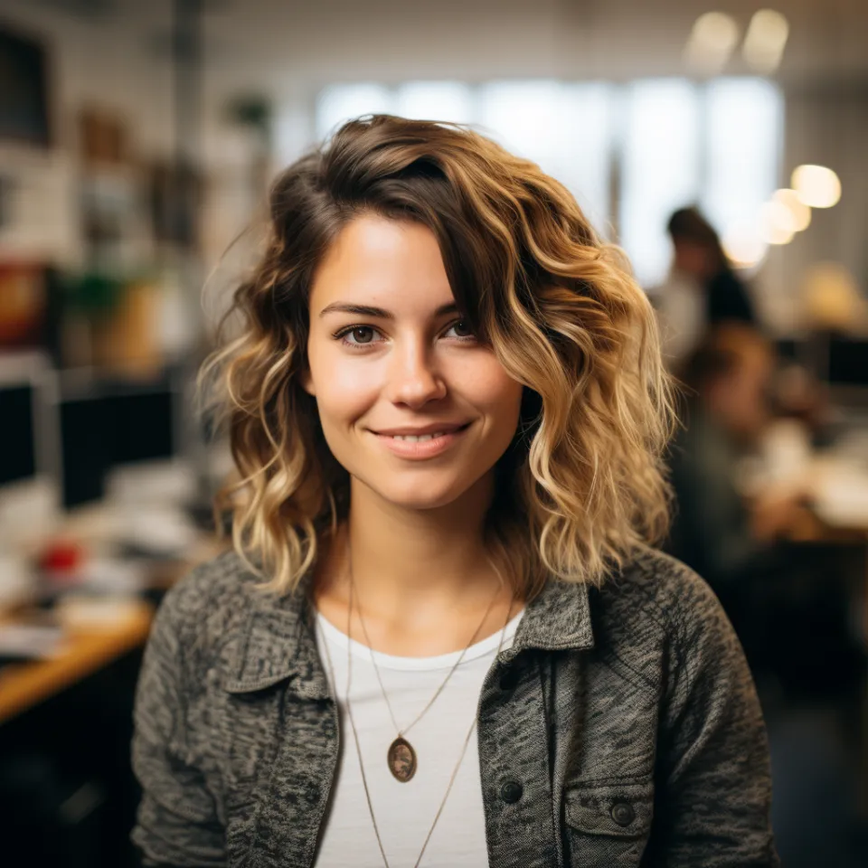 Mulher portuguesa em ambiente profissional